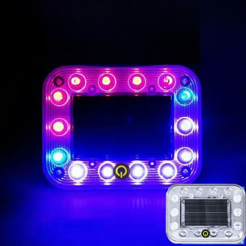 2PCS Solar Car Light Shockproof LED Truck Warning Signal Lamp No Wiring Solar Flash Light Vehicle Anti Rear End Collision Lamp
