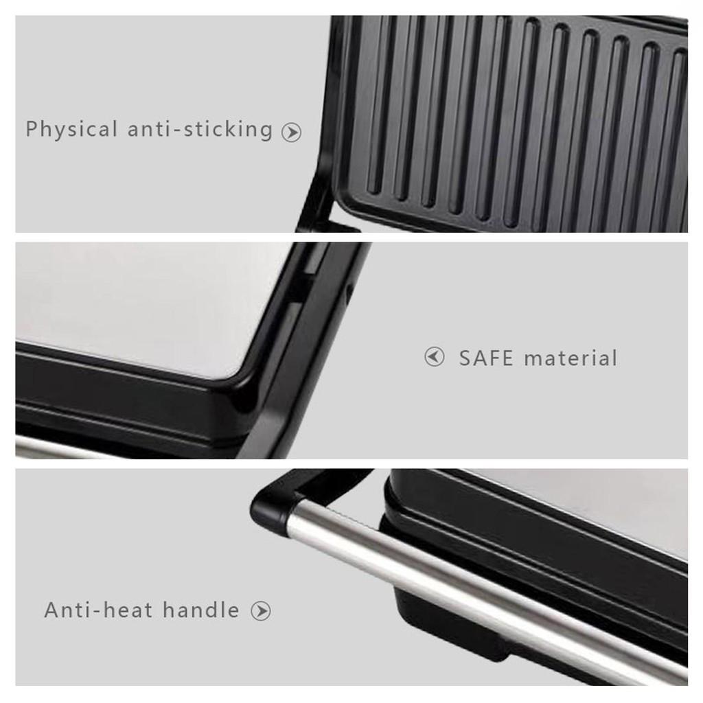 Mașină multifuncțională pentru friptură de 850W, portabilă, cu grill, pentru panini, sandwich Maker, cu încălzire dublă, mașină de mic dejun