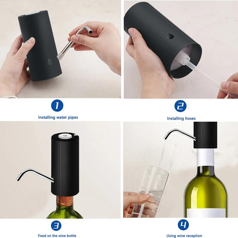 Electric Wine Aerator Dispenser One-touch Automatic Wine Decanter Pourer Wine Aeration Kitchen Bar Accessories for Family Party