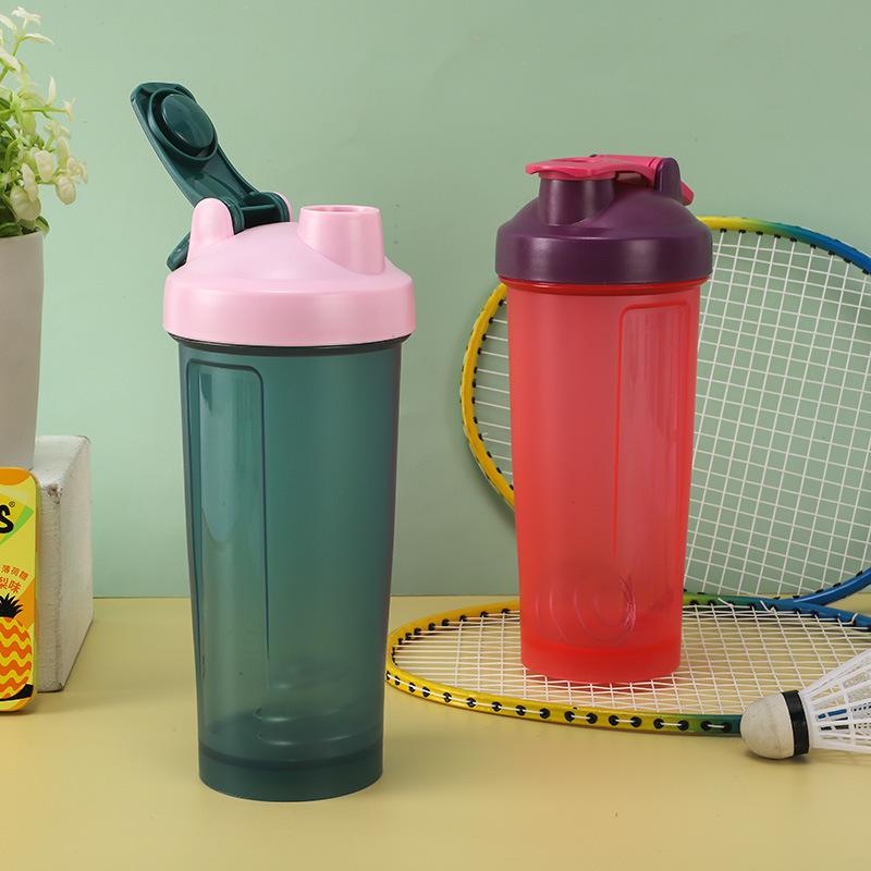 600ML Proteinpulver Shakerbecher, Milchshake-Becher, Fitness- und Sportwasserbecher mit Rührkugel, Bedruckbar