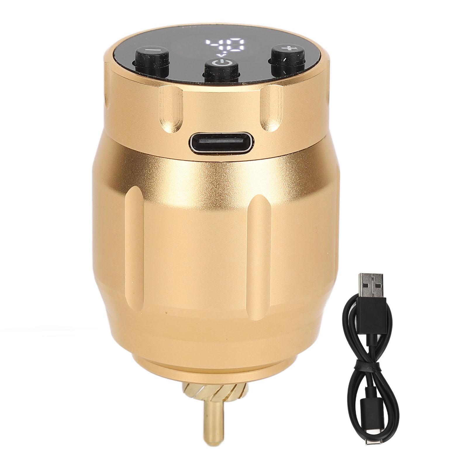 

Беспроводной источник питания для татуировки, аккумуляторный интерфейс, 1500 мАч, цифровой дисплей, блок питания для ручки татуировки w Gold