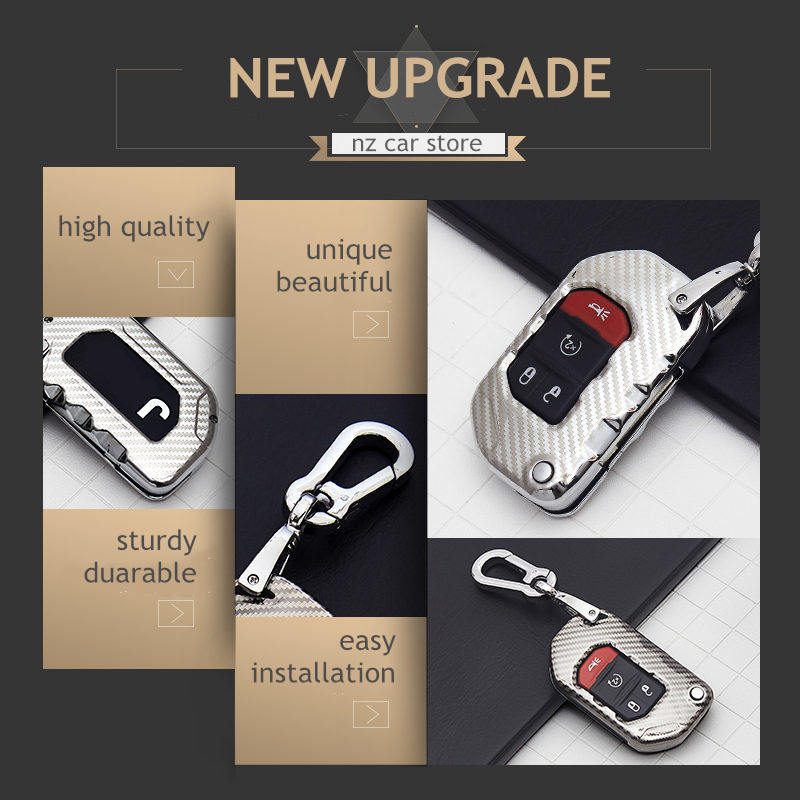 Metallschlüsselhülle Abdeckung Für Jeep Gladiator JT JLU Wrangler JL Fernbedienung Schlüsselanhänger Schutzhülle Halter Zubehör