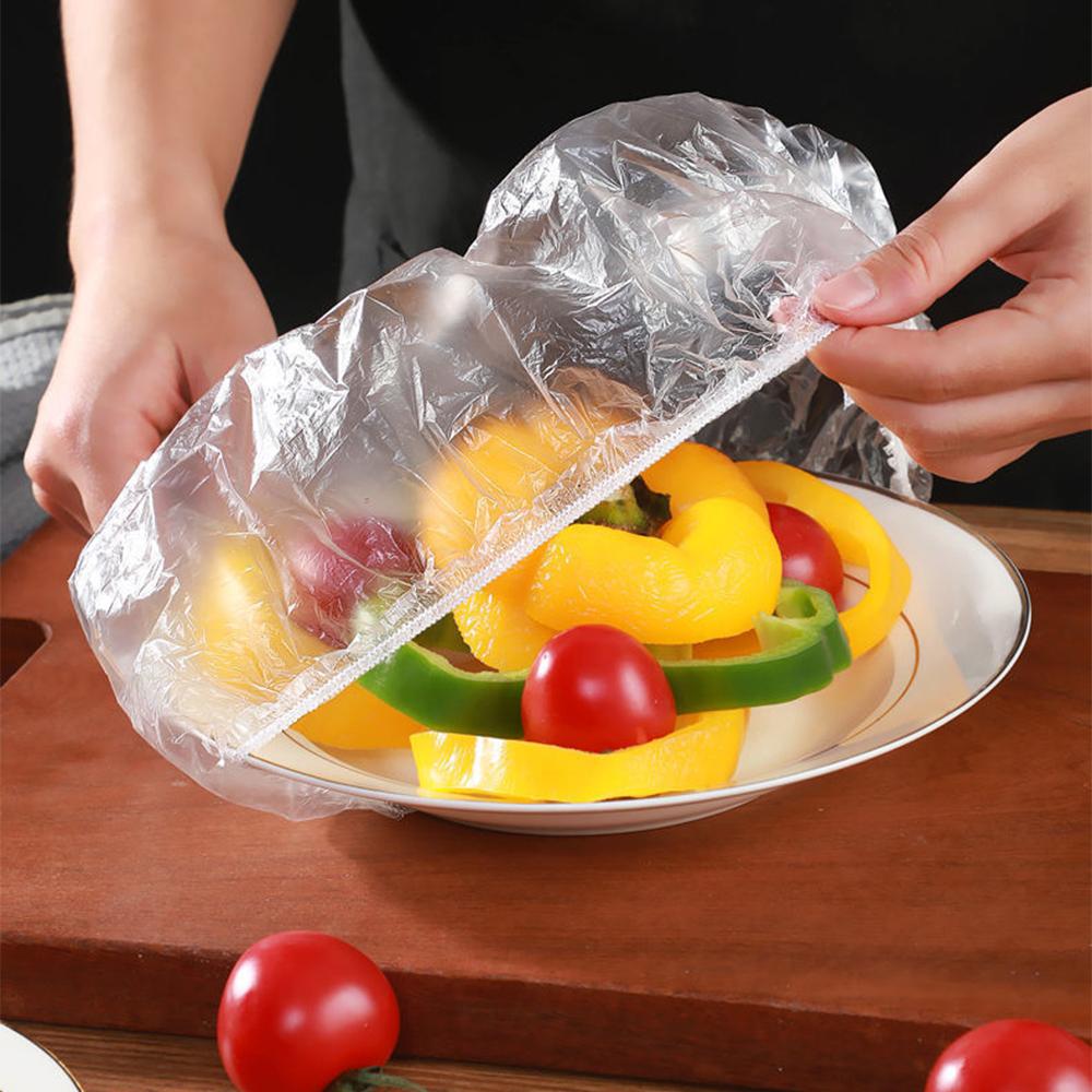 100 ks/balení PE prachotěsné nastavitelné kuchyňské potřeby potravinářská fólie pro udržení čerstvosti obal na zip sáček pro domácnost
