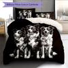 Black Border Collie Pattern Bedding Home Decoration Birthday Gift (1 * duvet cover + 2 * pillowcase, without core)