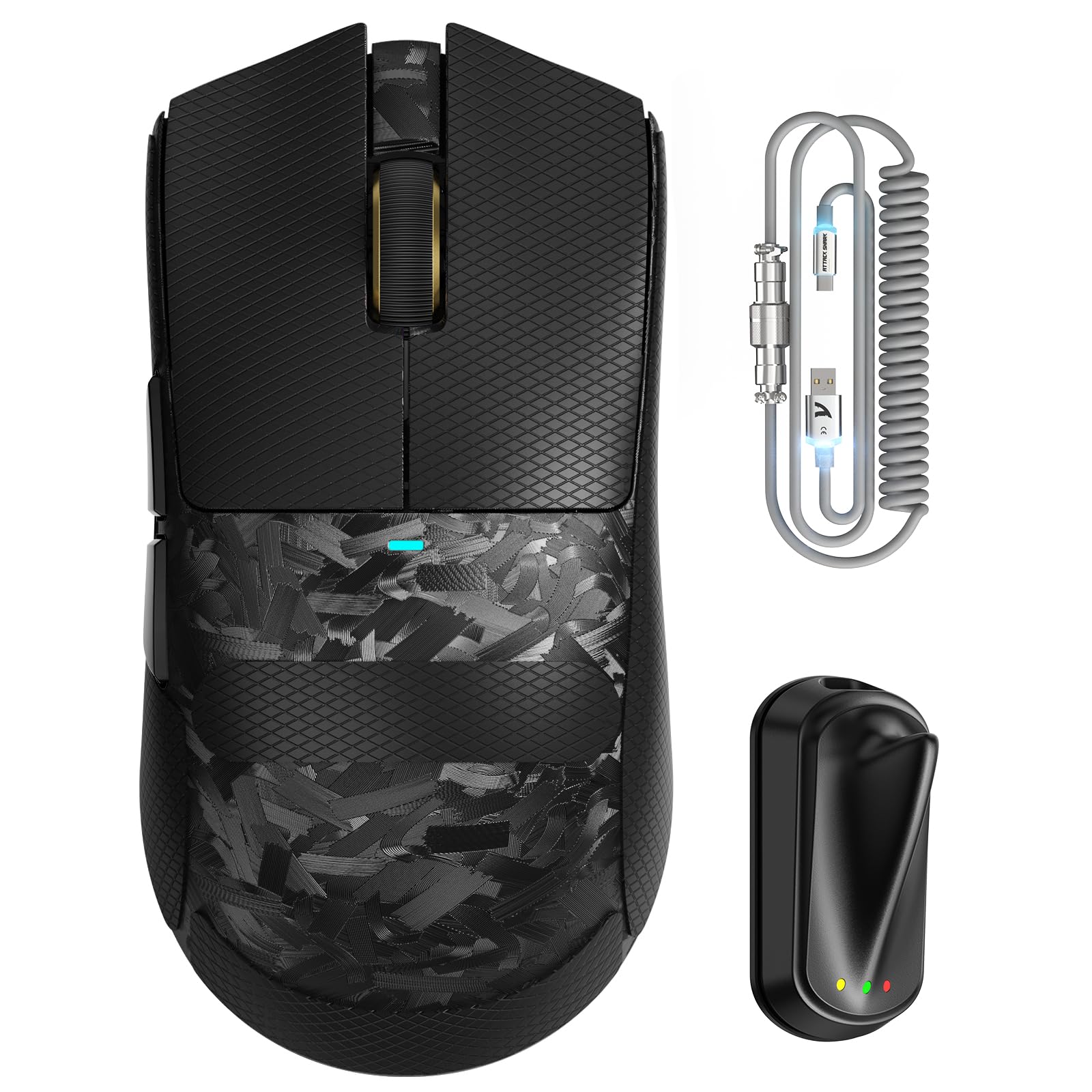 

ATTACK SHARK X11 Ultra 8K Gaming Carbon Fiber Nordic 54L15 Response 20000 PAW3950 MAX 42000 8000Hz Optical Connection Up to 300 Hours Battery чорний