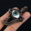 Evil Eye Pendant, 999 Copper Wire Wrapped Gemstone Jewelry, Handmade Pendant, For Mother Day