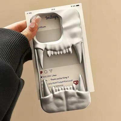 3D Pleated Hollow Tiger Tooth Matte Case For iPhone 16 15 14 Plus 13 12 11 Pro Max Heat Dissipation Shockproof Protection Cover