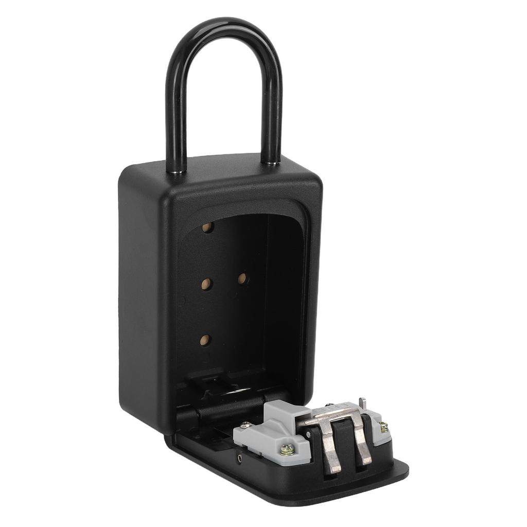 4 Digit Combination Lock Box Metal Shackle Password Container for Storing Keys Cards Hanging Or Wall Mounting