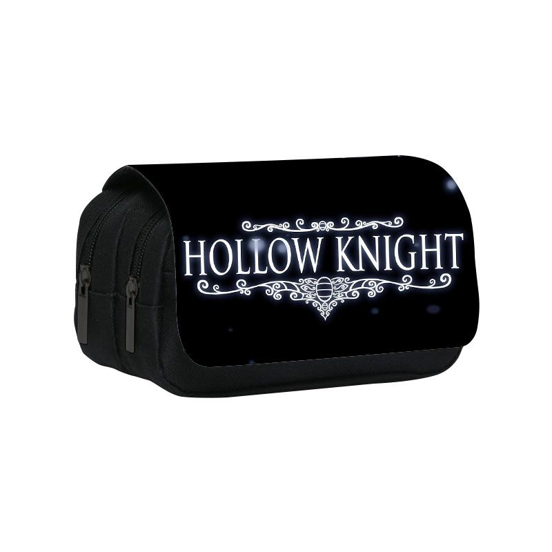 Hollow Knight Double-Layer Pencil Case Cartoon School Pen Bag For Student Large Storage Students Pencil Box School Gift