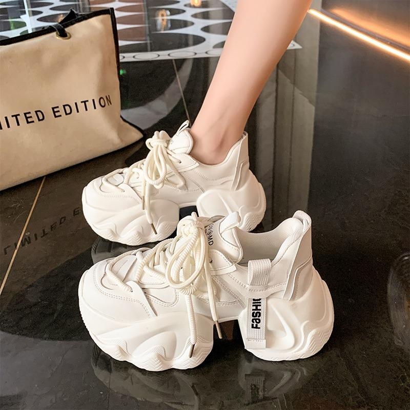 Модные женские повседневные спортивные туфли на высокой платформе 8 см — фото 4