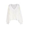 European & American Solid Color Tie-Up Pullover Knitwear for Spring, Autumn, Winter