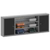 Tool Cabinet with Shelf Black and Grey 150 x 20 x 55 cm