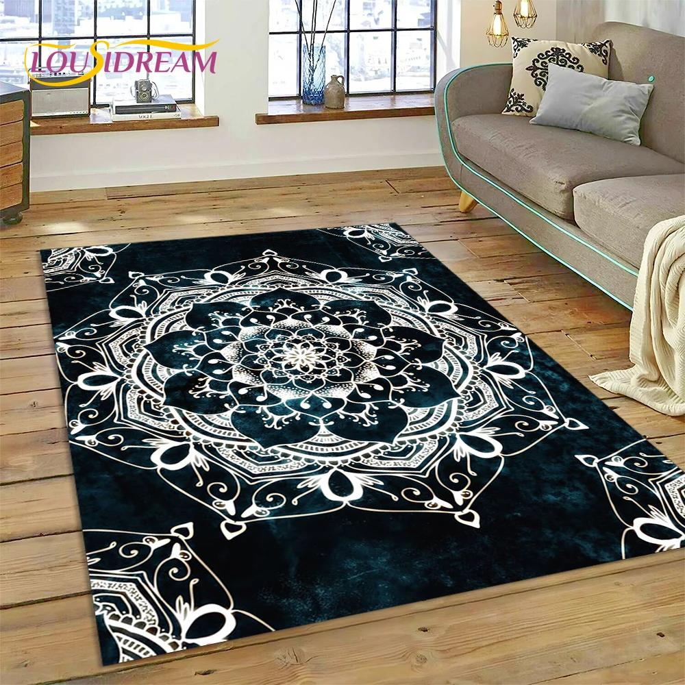 Meditasyon Mandala Bohem Doğa Ruhu Yoga Halısı Ev Oturma Odası Yatak Odası Kanepe Kapı Paspası Dekor İçin Alan Halısı Kaymaz Mat