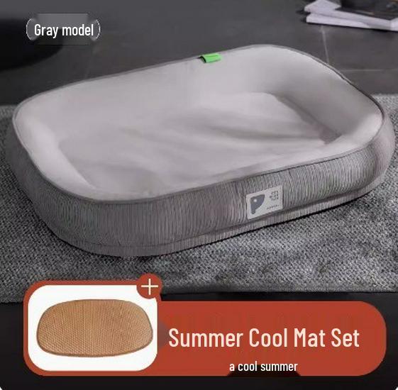 Four Seasons Thickened Dog Cushion: Warm, Removable, Washable Pet Nest & Sleeping Mat for Large Dogs.