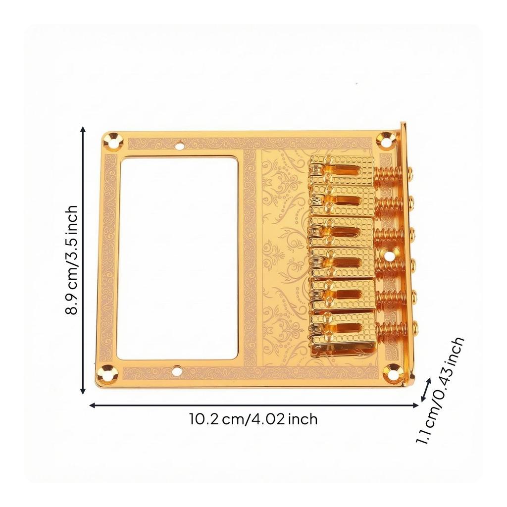 Guitar Bridge Plate with Saddles Adjustable Hardware Long-Lasting for Luthier
