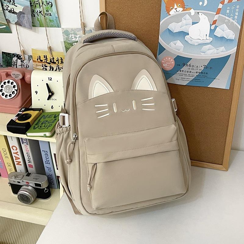 Schoolbag Japanese ins cartoon cat schoolbag female primary and secondary school students versatile cute college style light travel backpack