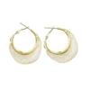 Elegant Hollow Round Earrings Sturdy Metal Designs for Fashionable Women Suitable for Daily Commute and Evening Event