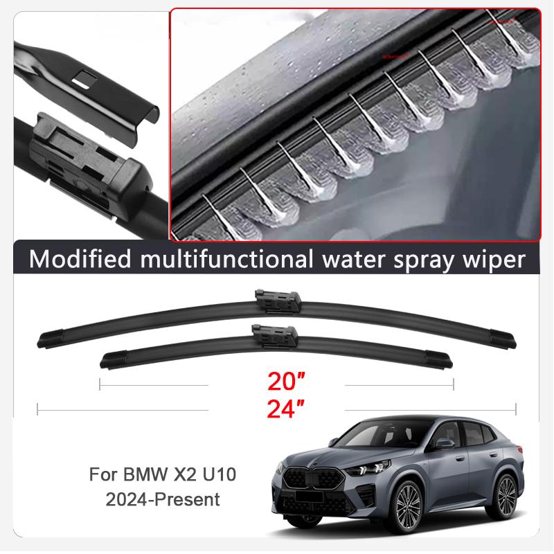 2pcs Car Modify Windshield Water Spray Wiper For BMW X1 IX1 X2 X3 X4 X5 X6 X7 Auto Wet Arm Cleaning Wiper Exterior Accessory
