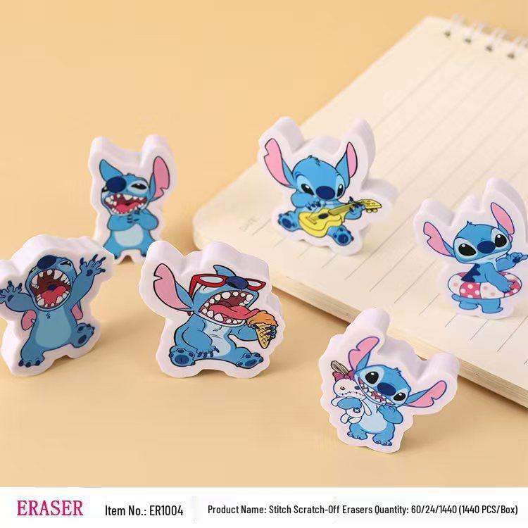 New Creative Stitch Scratch-Off Eraser Blind Box: Kindergarten Prize & Student Pencil Eraser Raffle