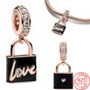 925 Silver Locks Keys Treasure Box Pendant Charm Bracelet Valentine Gift Jewelry Fashion New
