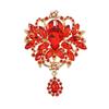Large Crystal Rhinestone Brooch Water-drop Dangle Brooch Elegant Crystal Brooch  Evening Gown