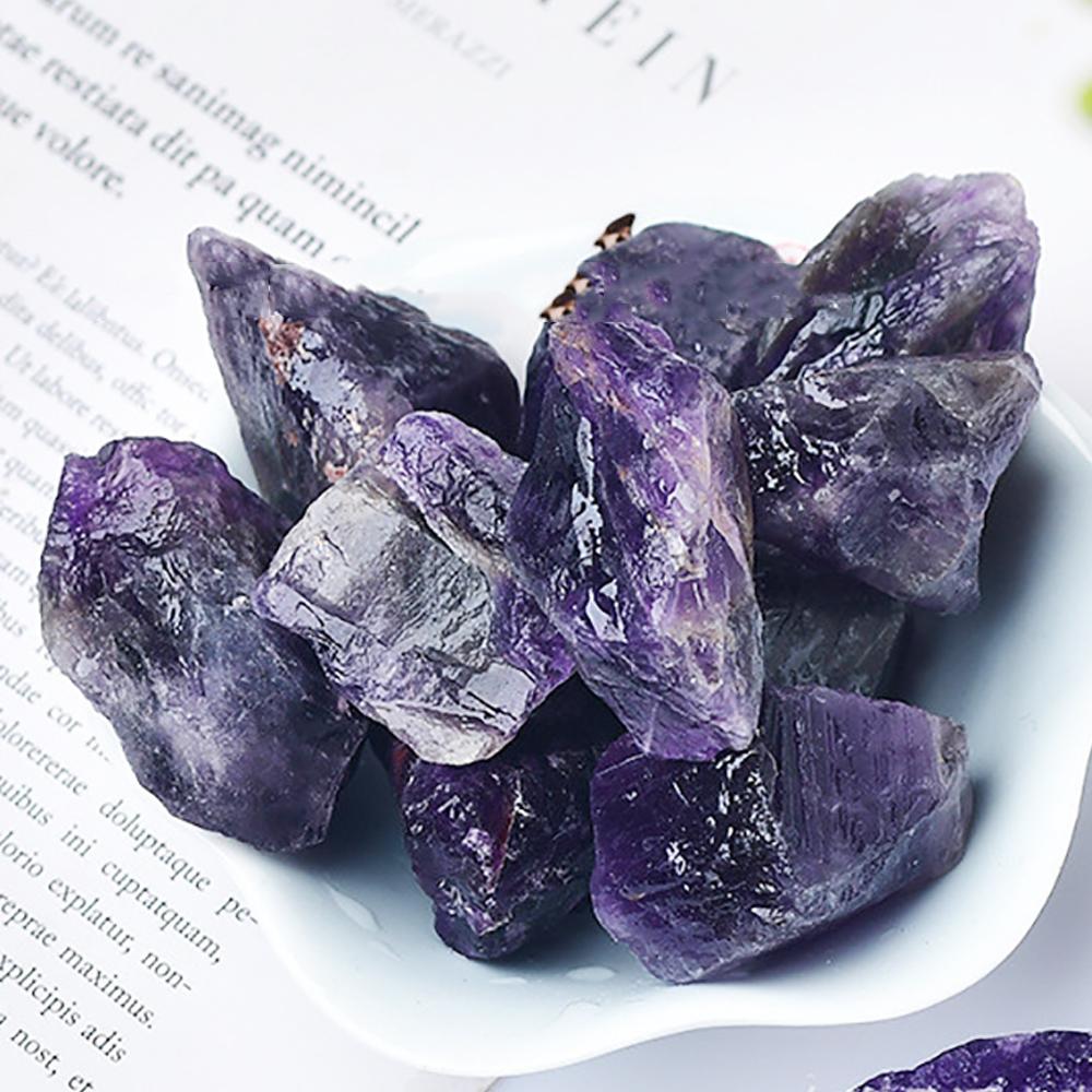 Natural Deep Amethyst Minerals Specimen Raw Mineral Irregular Shape Crystal Stone Fish Tank Bulk Decorative Polishing Rock