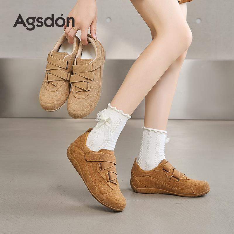 Augustine Ballet Training Shoes Women's 2025 New Autumn Soft-soled Lightweight Casual Flat-bottomed Velcro Sneakers