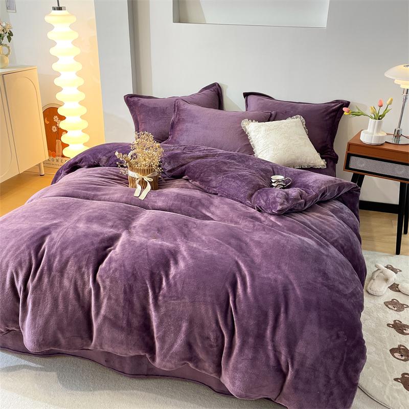 Winter Flannel Duvet Cover Solod Color Soft Warm Quilt Cover Cozy Thick Comforter Cover for Adults Children Queen King Bed Linen