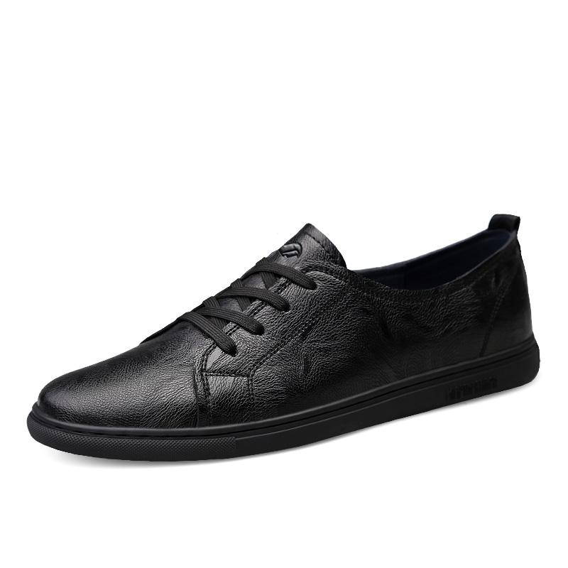 

Новейшие низкие туфли из натуральной кожи для мужчин, белые и черные кроссовки, мужская повседневная модная мужская одежда, люксовый бренд Tide, модные туфли на плоской подошве 38