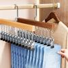 Trouser Clip Closet Organizer with 10/12 Clips Pants Scarves Skirts Belts Towels Underwear Heavy Duty Metal Frame Storage Rack