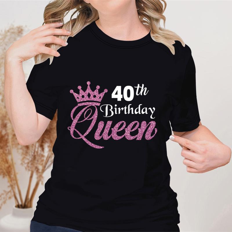 Queen 30th Birthday Womens TShirt Crew Neck Graphic T Shirts Women 30th Birthday Gifts Top Birthday Tops Fashion Woman Blouse S