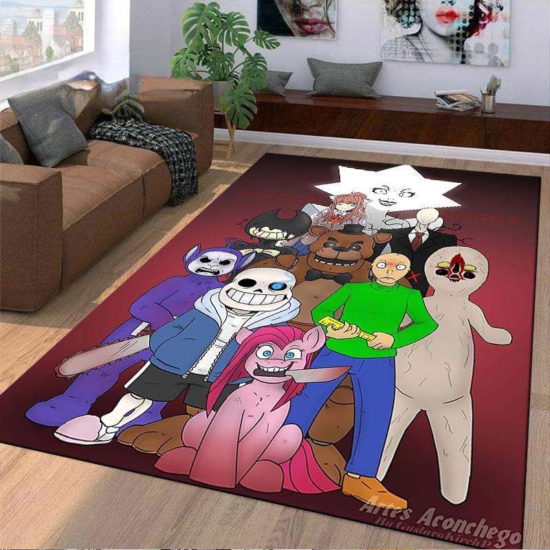 "Cartoon Characters Carpet with Horror and Fantasy Elements Design" Suitable for use as an anti-slip for living room bedroom sofas