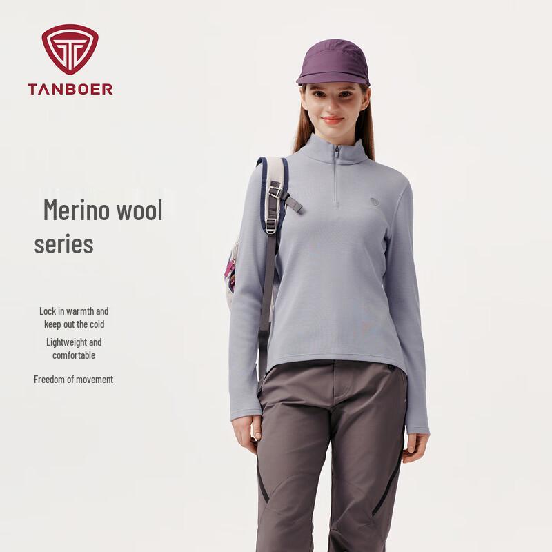 Tanbol Women's Semi-High Collar Wool Blend Sweatshirt