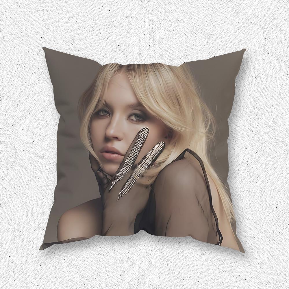Actress Sydney S-Sweeney Pillow Case For Home Bedroom Room Decoration Living Room Sofa Cushion Cover Suitable