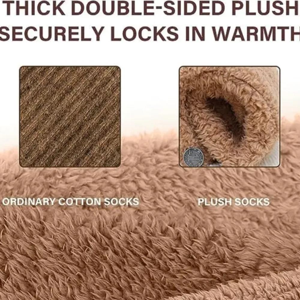 Long Coral Fleece Stockings Sleepings Thigh High Socks Fluffy Plush Stockings Women  Home