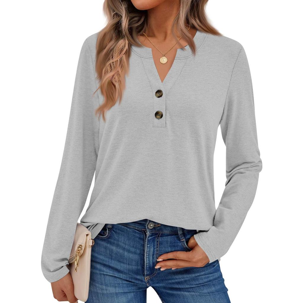 Camicie da donna a maniche lunghe a tinta unita Eleganti top casual Camicie alla moda Top