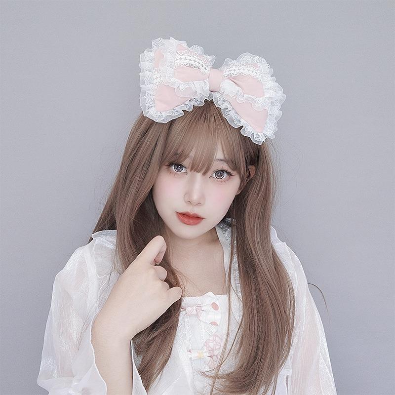 Handmade Cute Girl Hair Accessories Lolita Hairpin Soft Sister Headgear Olita Lace Bow Hairpin