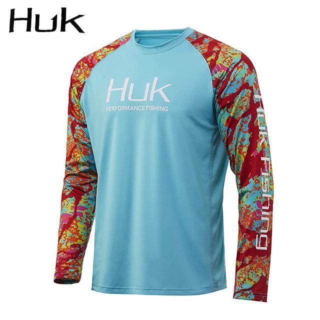HUK Fishing Suit Men's New Summer Upf + 50 Ice Silk Light and Breathable Quick-drying Fishing Long-sleeved Luya Fishing Suit