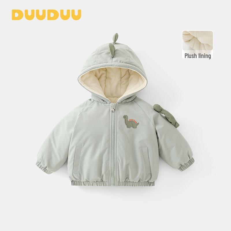 Утепленная куртка для мальчиков DUUDUUD 2025: Новое осенне-зимнее утепленное хлопковое пальто для детей 110cm