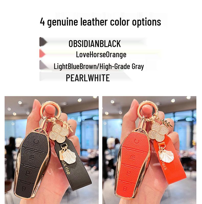 Compatible with BYD Yuan UP, Yuan PLUS, Yuan PRO: Men's and Women's Key Bag Set with Shell Buckle.