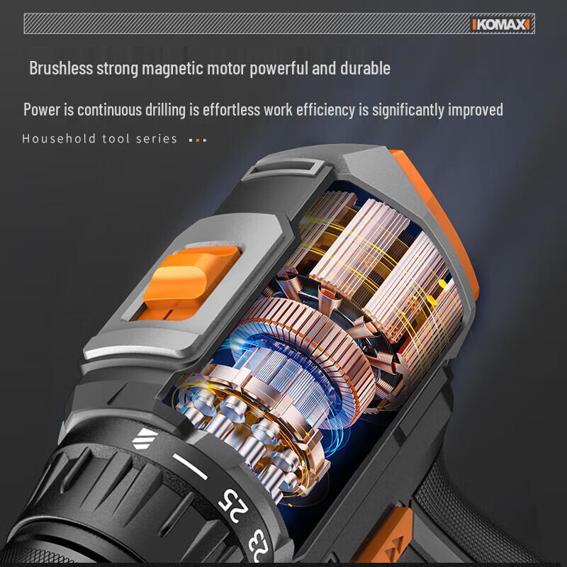 KOMAIS Kit Trapano e Avvitatore Senza Fili Brushless Spina CN (adattatore incluso)