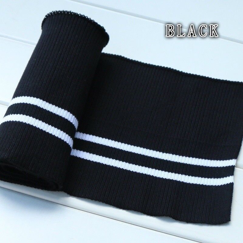 80x15cm Cotton Webbing Elastic Knitted Striped Neckline Cuff Hem Fabric Sewing Supplies Elastic Cotton Spandex Stretch Knit New