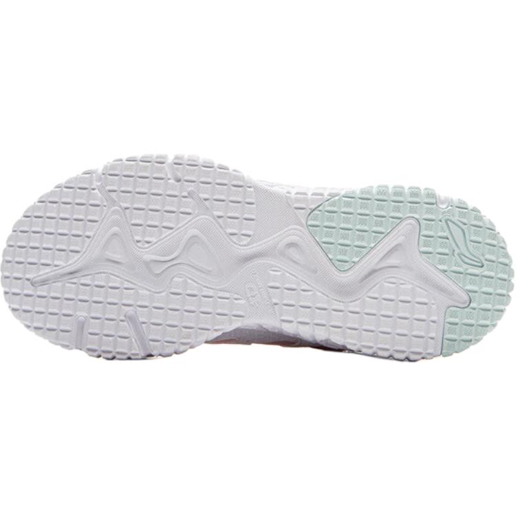 Li Ning Kids Comfortable Versatile Durable Shock Absorbing Low Top Casual Shoes Kids sneaker Pink White YKCU230-2