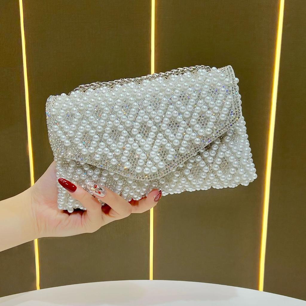 Pearl Underarm Bag - Banquet Water Droplet Chain Shoulder Bag - Evening Bag - Handbag