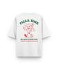 Unisex T-Shirt 100% Baumwolle Bedruckt Mit Lustigen Pizza- Und Zeit-Themenmustern Einfach Lässig Bequem Und Locker Geschnitten