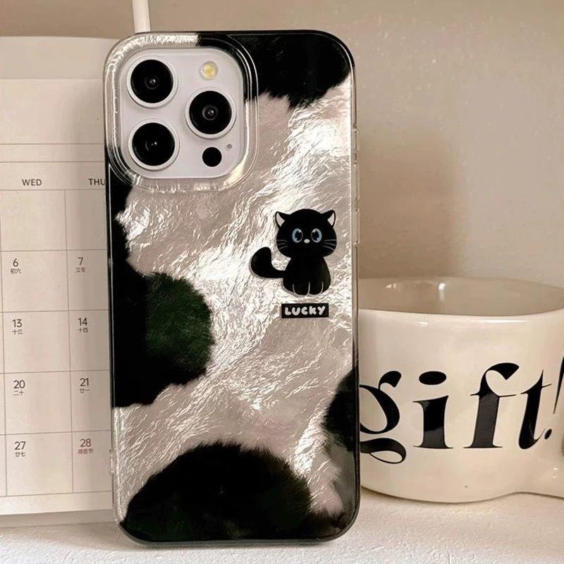 

Cute Little Black Cat for IPhone16 Simple 15PRO/13 Mobile Phone Case for Apple 14promax New 12 For Apple 6