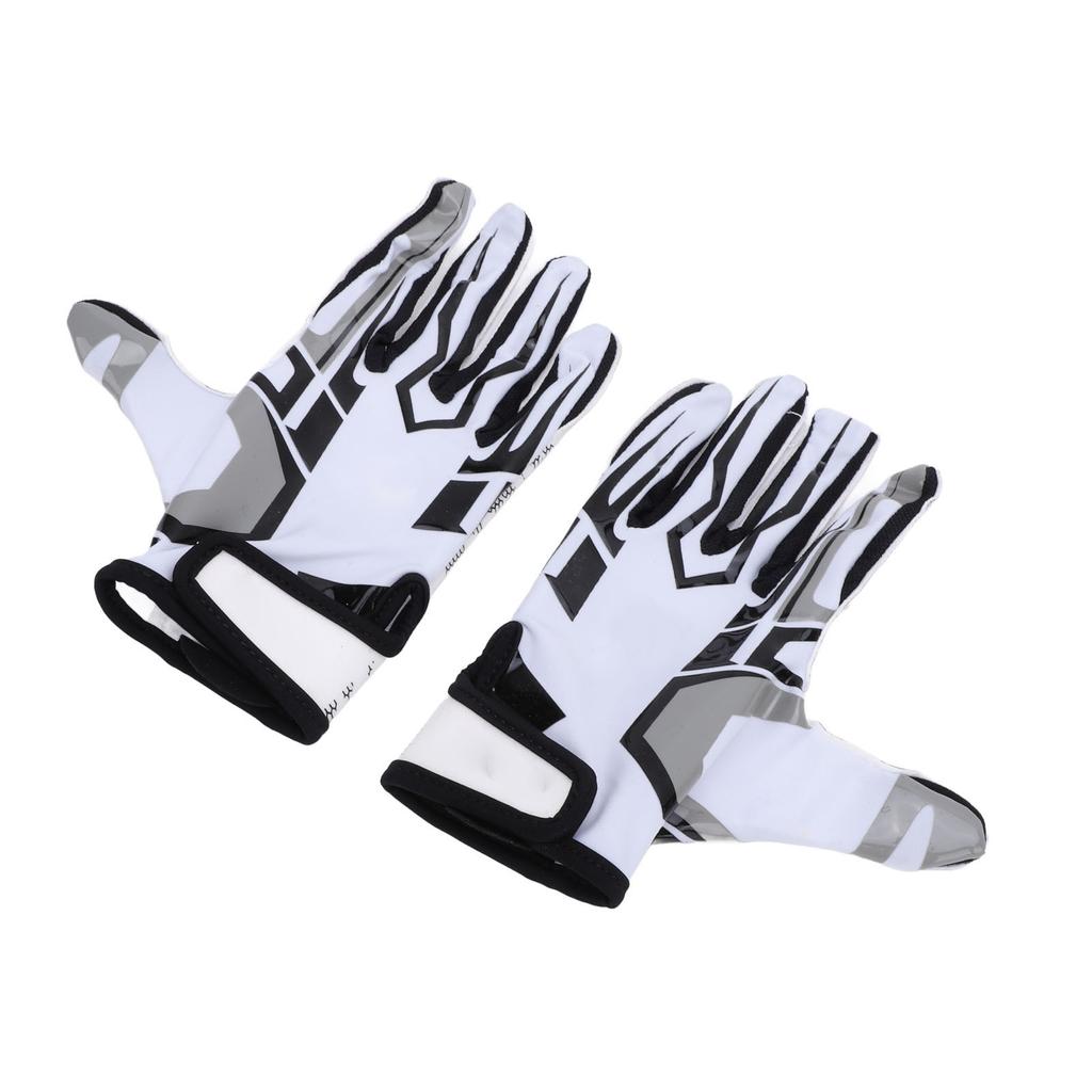Kids Football Gloves Anti Slip Silicone Breathable Soft Elastic Adjustable Wrist White Youth Wide Re