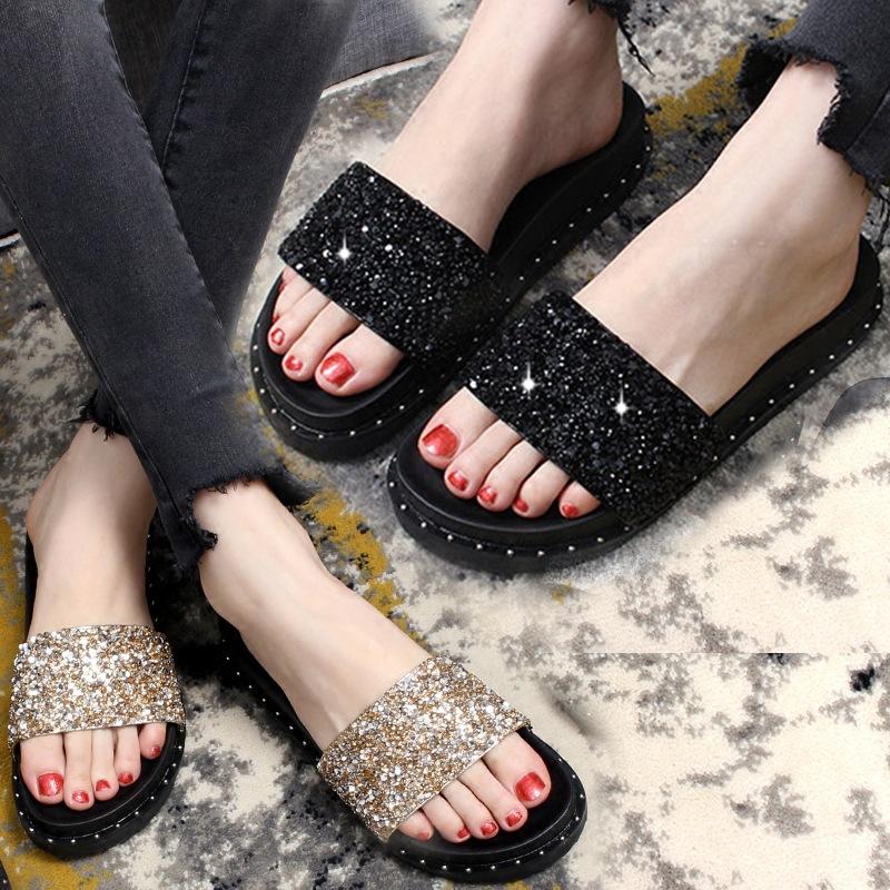 Large Size Cool Slippers Women's Summer Fashion Wear Versatile 2025 New Thick-soled Soft-soled Non-slip Travel Vacation Beach Shoes