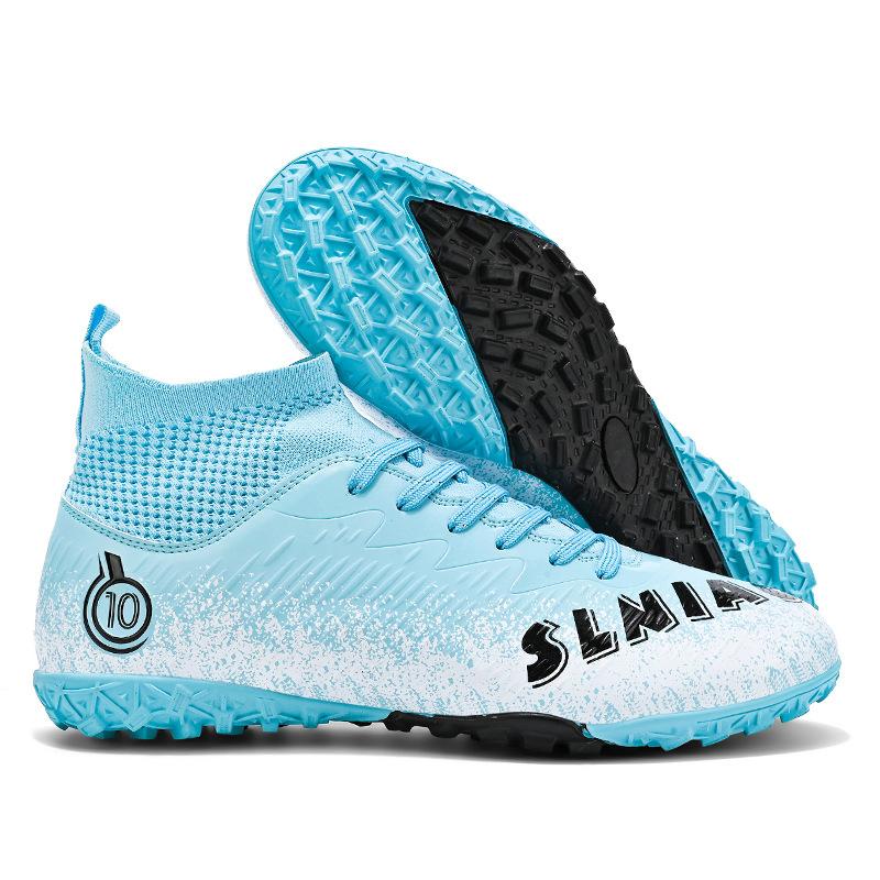 High-top foreign trade football shoes men's sports football shoes broken nails spikes student non-slip football game training shoes