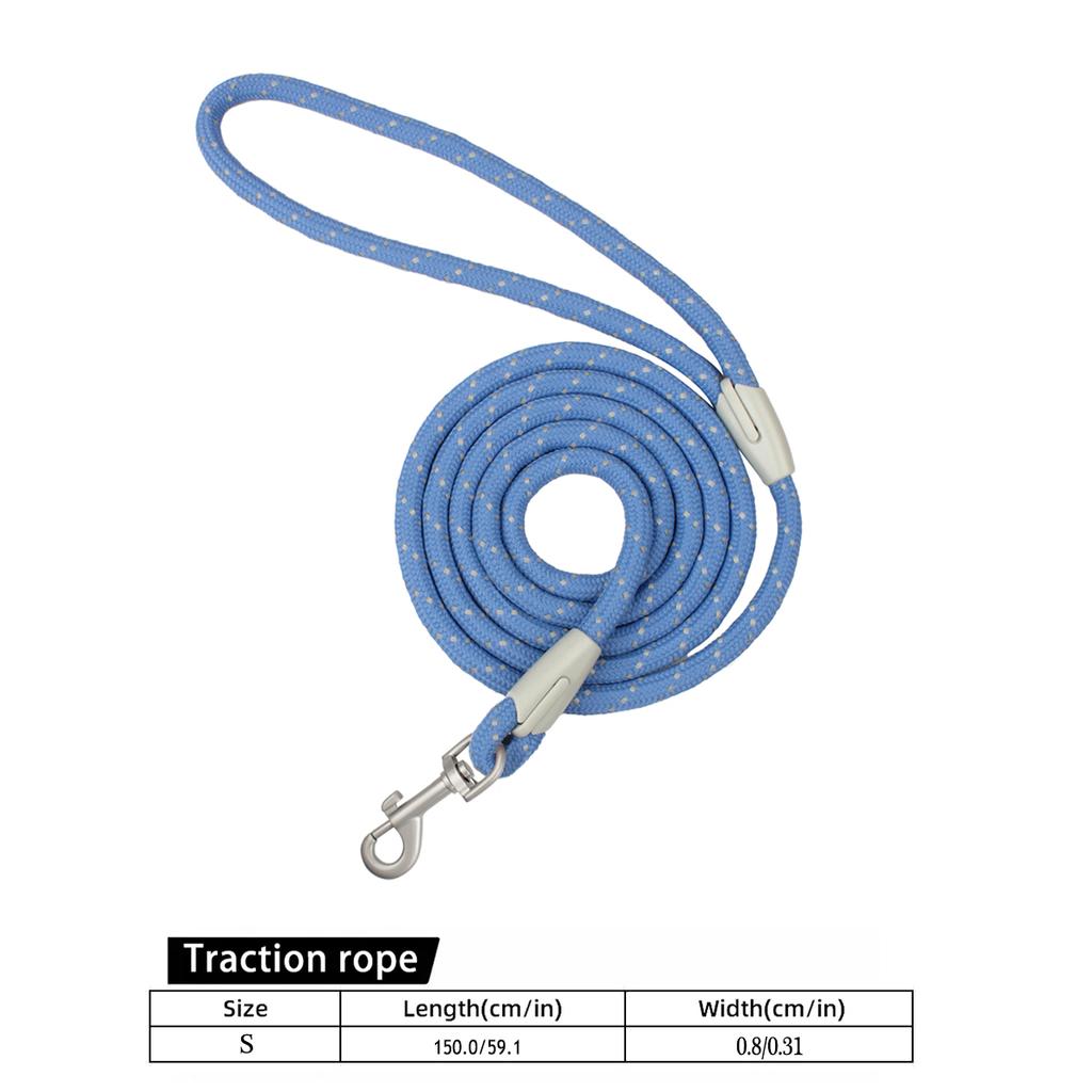 Strong Pet Dog Leashes Night Reflection Rope Guard Dog And Cats Walking Training Leash With Harness Collar Lead Strap 150CM Long